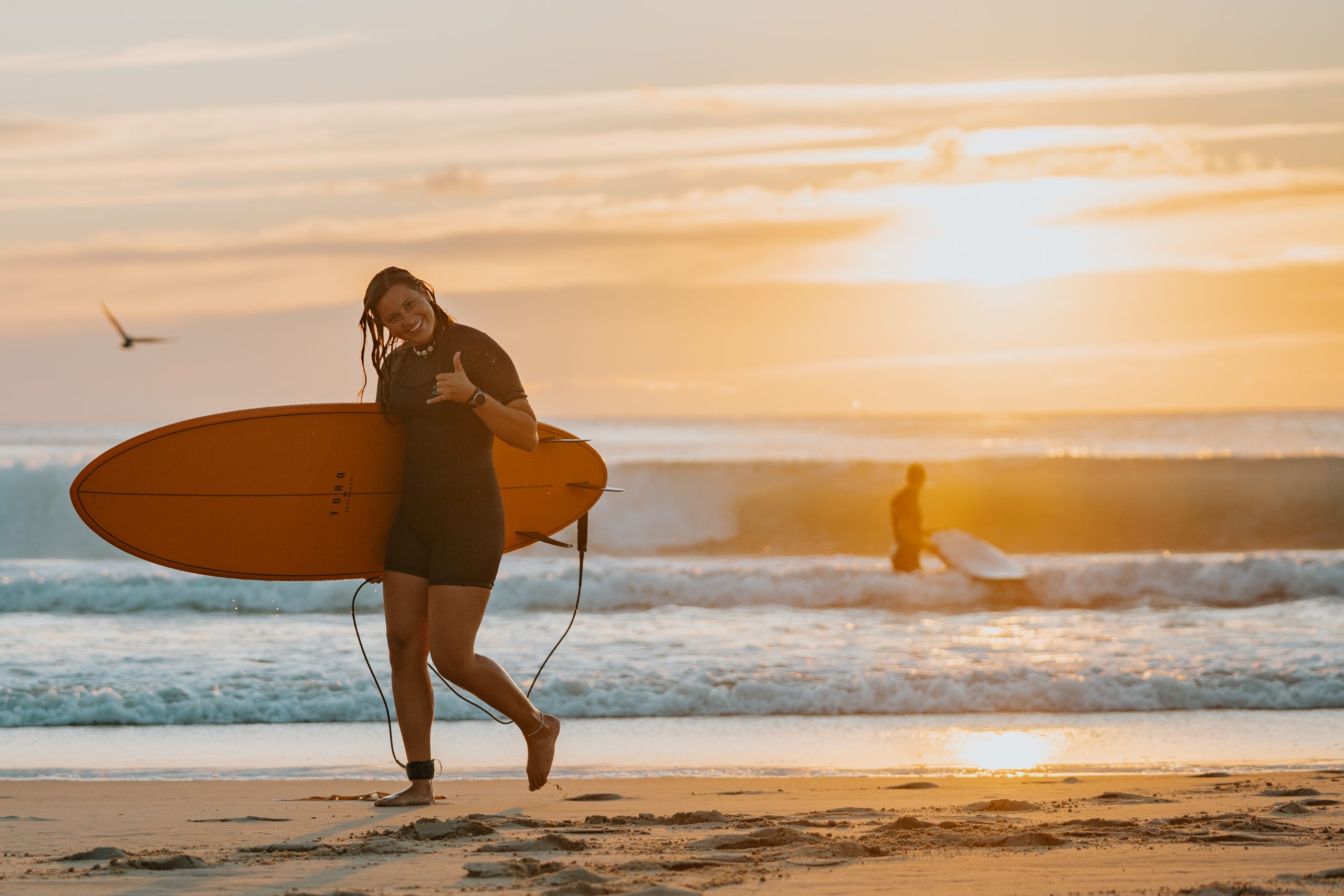 sunset surf